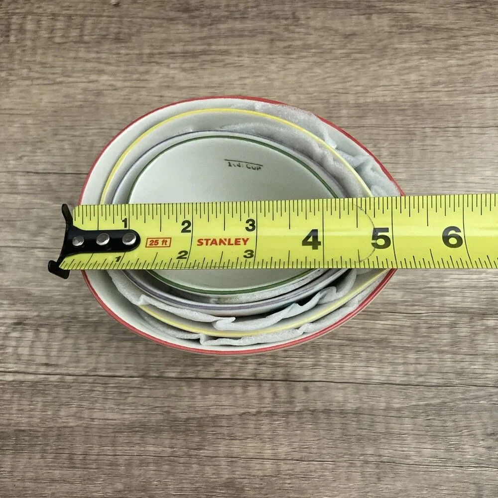 Pier 1 Floral Measuring Cups Hand Painted Cottagecore Boho Nesting